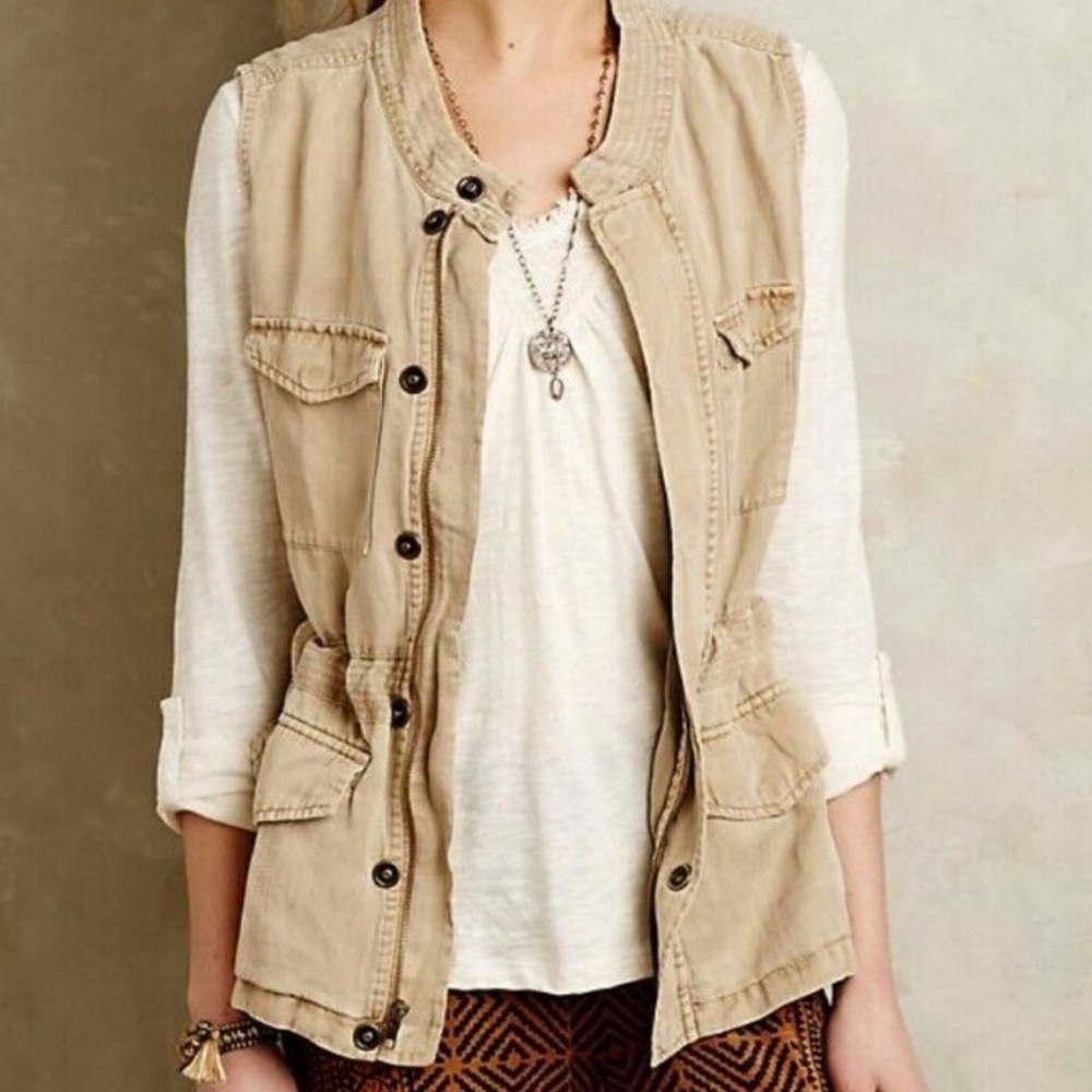 NWOT Anthropology Sanctuary Calloway Cargo Tie Vest